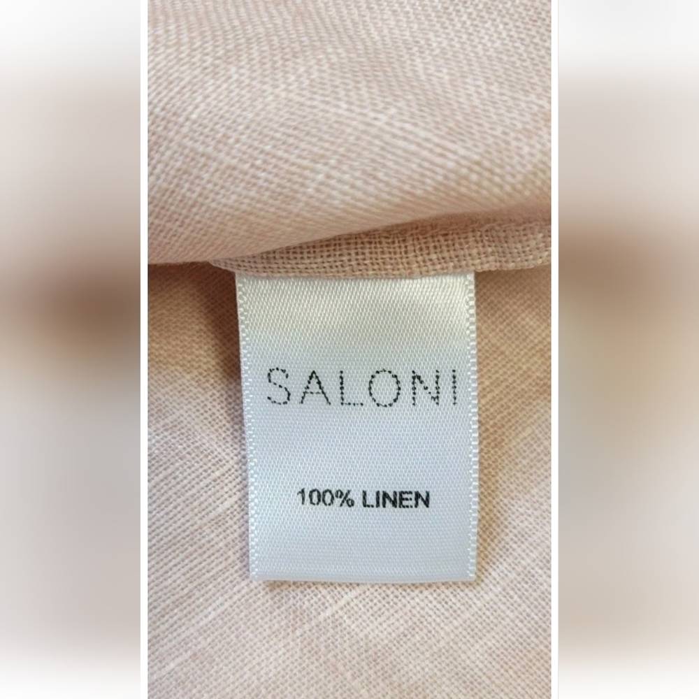 SALONI Marlowe Embellished Linen Top Peach/Pink Women's Size 6 NWT - Picture 13 of 15